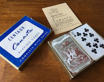 Vintage Centaur Canasta Playing Cards Complete with Rules