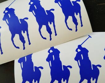 8 or 16 Equestrian Horse Polo Rider Vinyl Sticker or name Vinyl Sticker