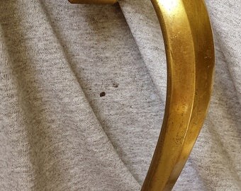 Vintage Antique NOS Art Deco Corbin Solid Cast Brass Metal Door Pull Handle Plate 9.5"H