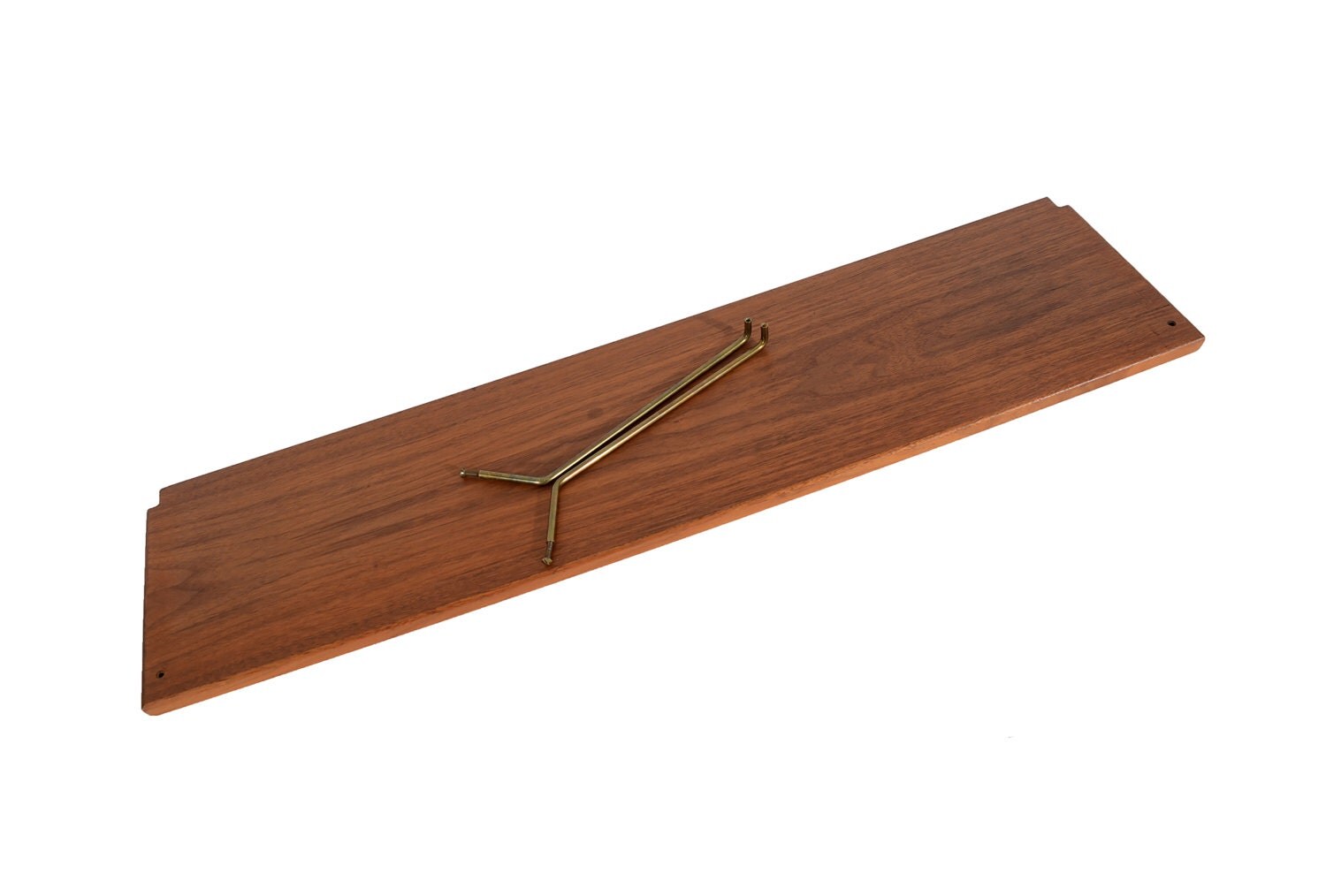 Walnut Shelf and Brass Brackets 9 inch by HG Furniture Hansen