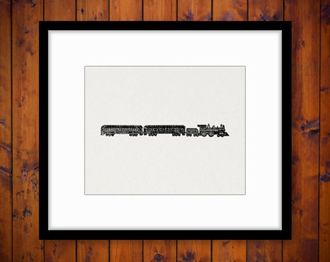 Digital Graphic Antique Train Locomotive Image Printable Download Vintage Clip Art Jpg Png Eps HQ 300dpi No.1733