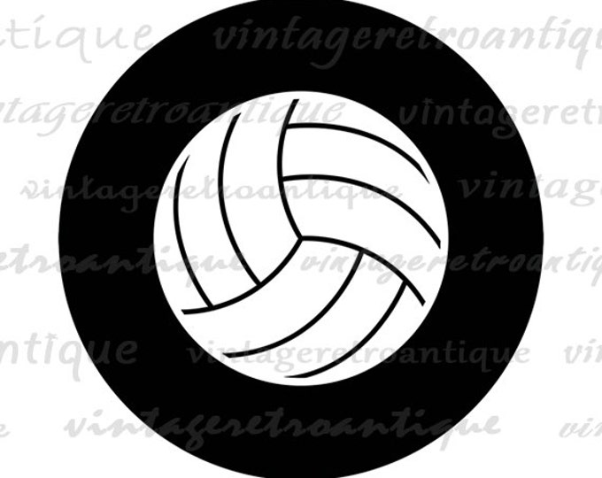 Printable Graphic Volleyball Download Sports Digital Volleyball Image Antique Clip Art Jpg Png Eps HQ 300dpi No.4553