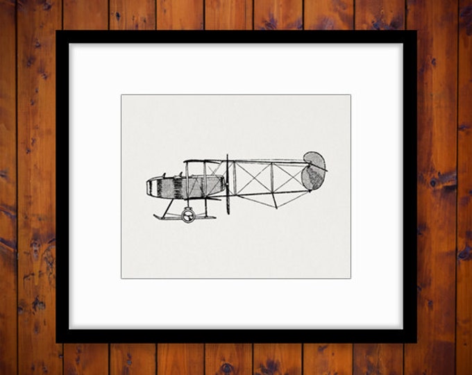 Printable Vintage Airplane Graphic Download Seaplane Image Plane Digital Antique Clip Art Jpg Png Eps HQ 300dpi No.4555