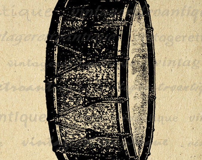 Printable Graphic Antique Drum Image Marching Band Download Illustration Digital Vintage Clip Art Jpg Png Eps HQ 300dpi No.1180