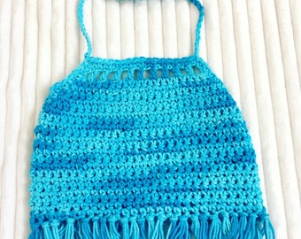 Infant Crop Tops, Toddlers Crochet Halter Tops, Hippie Bo Ho Crochet Halters, Bohemian Crop Tops, Girls Crochet Halter Tops, Crochet Halters
