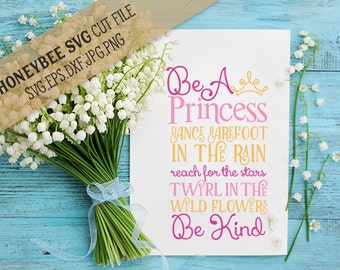 Be A Princess Subway Art svg Princess svg Girl svg Princess Quote svg Princess Subway svg Be Kind svg Silhouette svg Cricut svg eps dxf jpg