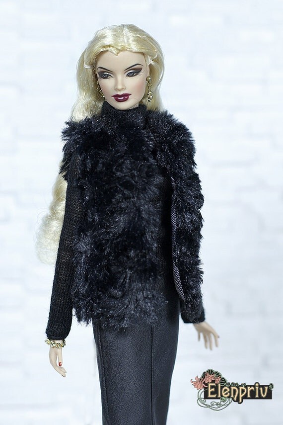 ELENPRIV black wool vest with full satin lining for Fashion