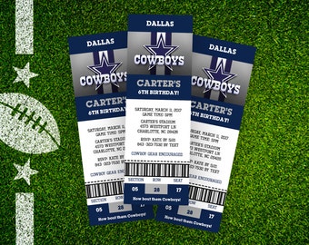 Dallas Cowboy Invite - Ticket Style