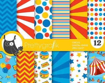 80% OFF SALE Circus digital paper, commercial use, scrapbook papers, background - PS681