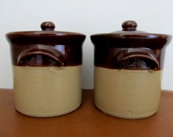 Pearsons of Chesterfield Stoneware Stone Ware Crock, Canister, Bean Pot, Made in England