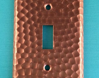 Hammered Copper Light Switch Cover, Light Switch Plate, Vintage