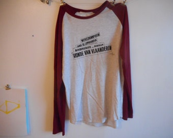 Ronde Van Vlaanderen vintage Cherry red Baseball tee size small mens womens T-shirt eddy merckx TDF flanders tom simpson cycling bike velo