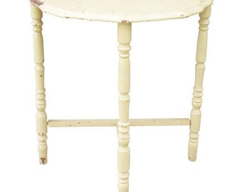 Half Moon Table, Wood Side Table, Small Painted Table, Vintage Table, End Table, Shabby Chic Furniture, Nursery Furniture, Cottage Furniture