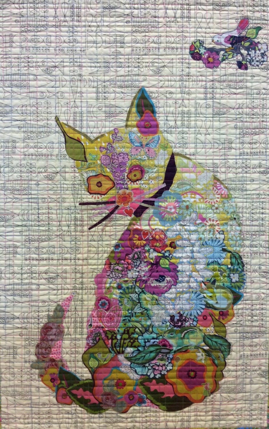 Fiberworks Laura Heine Collage PURRFECT Cat Quilt Pattern 21