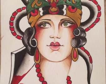 Download Traditional Snake And Dagger Tattoo Flash Images