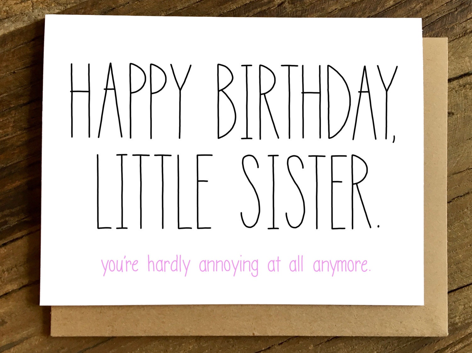 Funny Birthday Card Birthday Card for Sister Sister