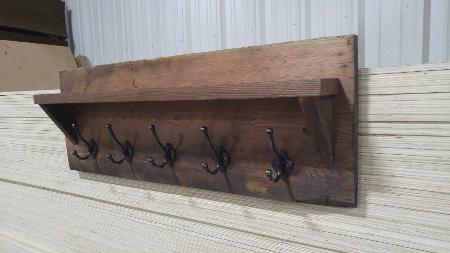 Rustic Coat Rack Hanger Barnwood