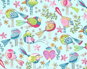 Michael Miller Fabrics - Tweet Me - CX7348-AQUA-D
