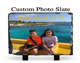 Custom Photo Slate/Personalized Slate Photo gift/Custom Printing Slate/Personalized Rock Photo Slate/Home Decor/Custom Mothers Day Gift