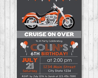 Motorcycle Birthday Invitations 8