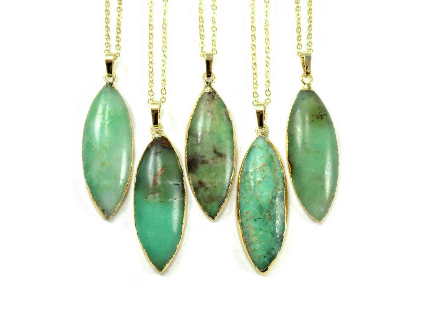 Australian Jade Necklace Chalcedony Necklace Green Jade