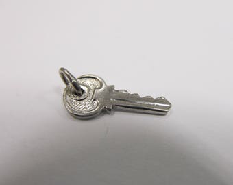 Vintage Sterling Silver Key Charm W #539