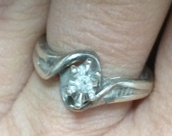 STUNNING Sterling Silver 925 Genuine Diamond Band Ring Size 6.25