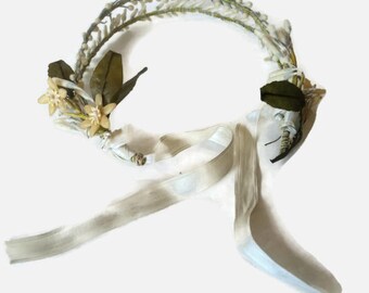 Vintage 1920s Wax Orange Blossom Wedding Headband Tiara