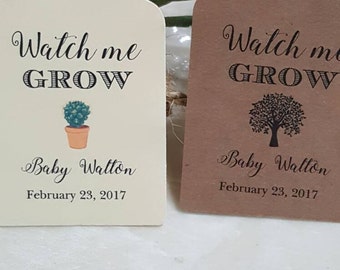 Personalized Favor Tags 2.5"Lx1.8, Wedding tags, Thank You tags, Favor tags, Gift tags, baby Shower Favor Tags, let love grow, Bridal Shower