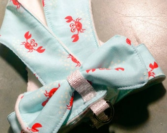 Summer dog harness,crabs,small dog, xxs dog harness, beachy dog harness, no choke harness, choke free harness for small dogs ,teacup harness