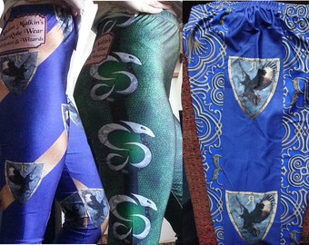 Harry Potter Leggings Ravenclaw Slytherin 10-14 small medium Madame Malkin Hogwarts blue green black Hogwarts