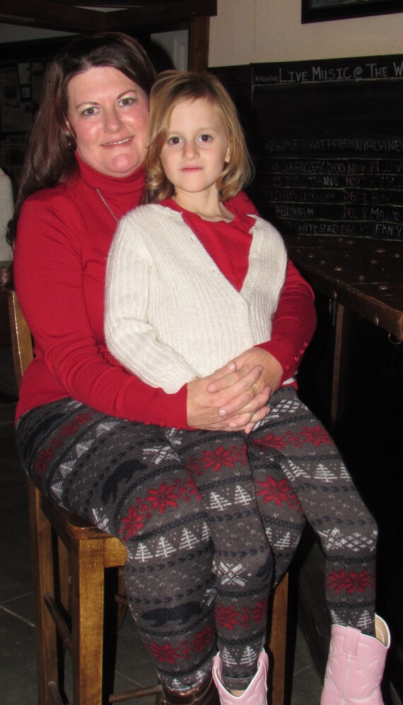 Mommy and me leggings/mommy and me warm leggings / sweater fleece leggings / three prints / winter leggings / sizes 1T to xxl