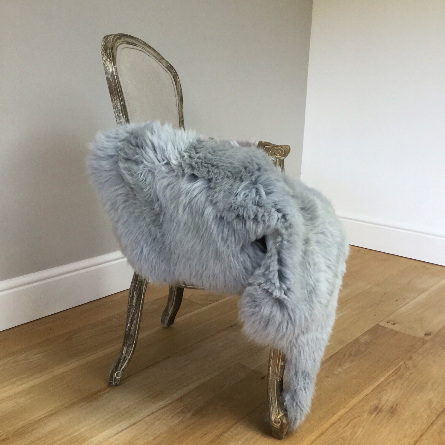 Silver Grey gray Sheepskin Rug luxurious genuine beautifully