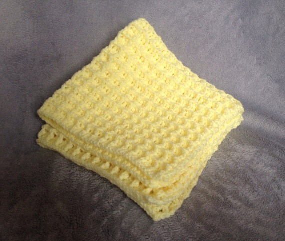 Yellow Waffle Baby Blanket