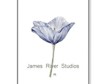 Poppy Watercolor Poppy Painting Poppy Art Poppy Print Blue Poppy Wall Art Blue Poppy Wall Decor Poppy Poster Poppy Modern Art Poppy Decor.