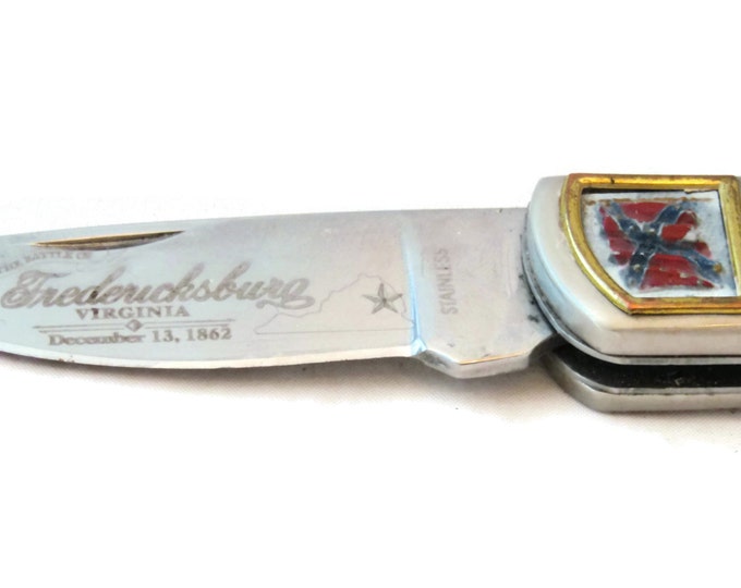 Vintage Franklin Mint Civil War Pocket Knife SC Fredericksburg Robert LEE / Collector's Choice / Perfect Gift