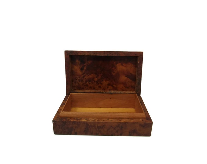 Vintage Redwood Burl Stash Box with Mother of Pearl Inlay | Cedar Lined Gift Box | Keepsake Box | Burl Wood Box MOP | Wood Box Mom Teen