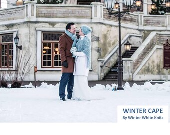 WINTER CAPE, winter wedding cape, knitted cape, Poncho, Cozy Knit wrap, Winter Cape Coat, Wool cape, bridal cape, bridesmaids cape