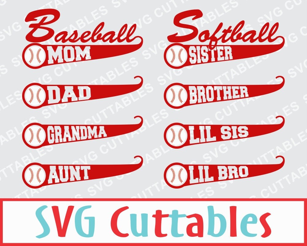 Download Baseball Softball SVG Text Tail Vector Digital Cut File