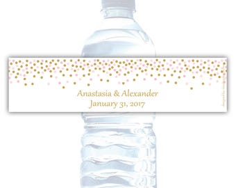 Wedding water bottle labels (10) - Water bottle stickers - Water bottle labels bridal shower - Water bottle wrappers (WW008)