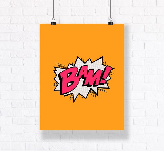 BAM Action Callout Customizable Comic Book Illustration.