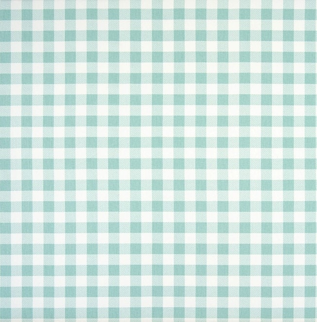 Aqua Blue Gingham Check Fabric by the Yard Designer Cotton