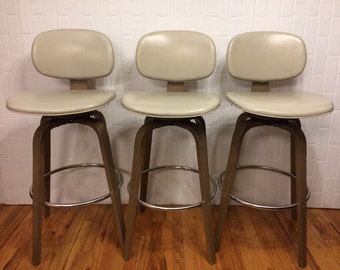 3 Thonet Swivel Bar Stools/ Mid Century Modern Stools SALE