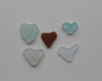 Sea Glass Heart Sea Glass Hearts Beach Glass Hearts Valentine's Day Beach Hearts
