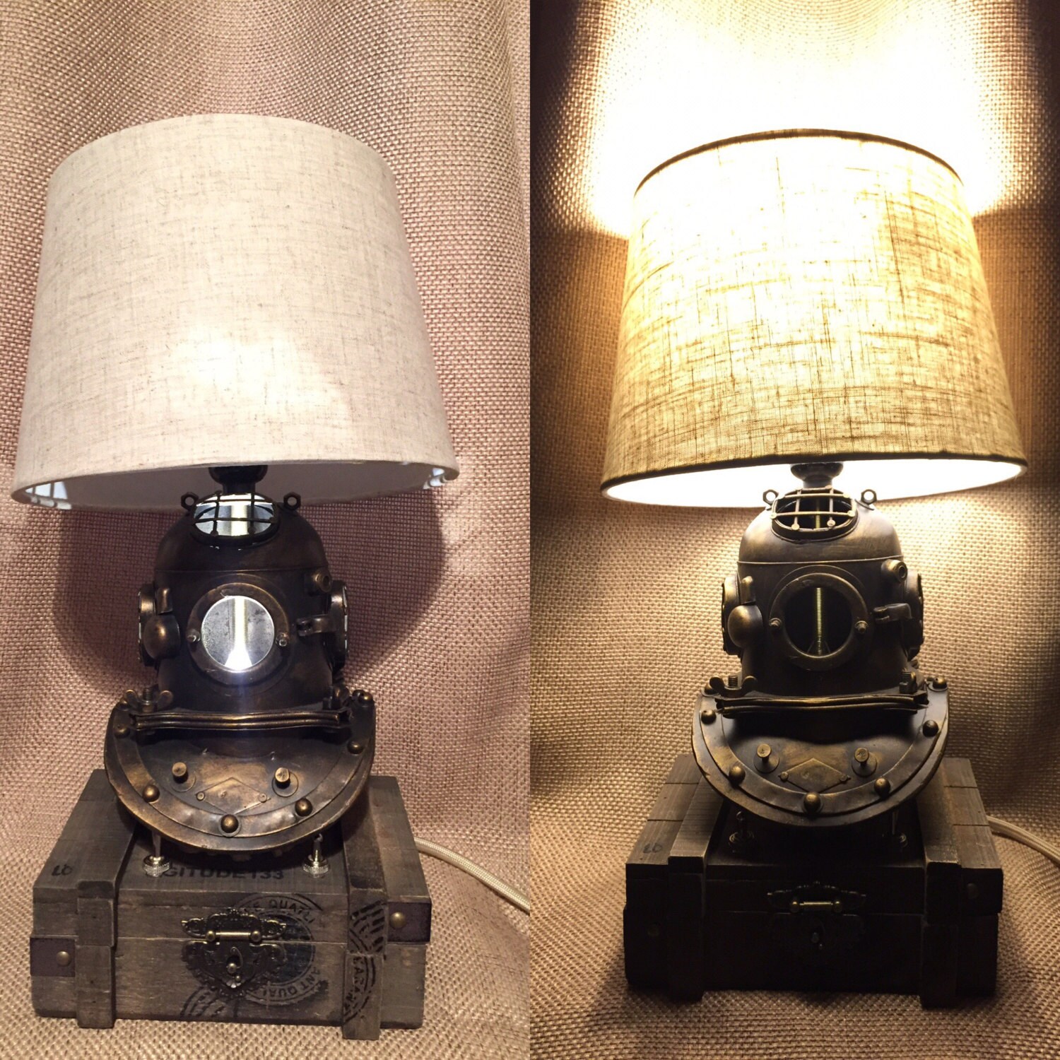 Custom Duel switch Scuba Diving helmet lamp night light and