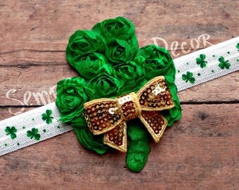 St Patricks Day Baby, Baby Headband, St Patrick's Day, St Patrick's Day Bow, St Patrick Headband, St Pattys Day Bow, Shamrock Headband, Bow