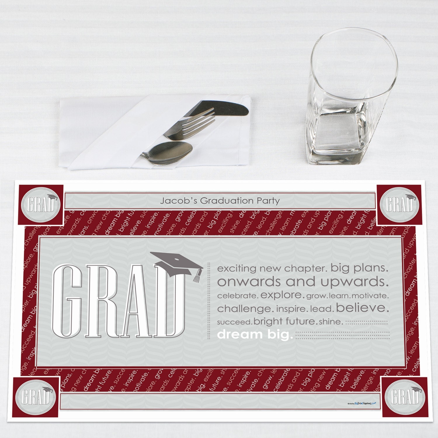 Graduation Party Place Mats ConGRADulations Red Placemats