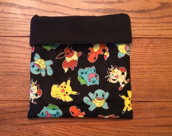 Sleep Sack, Cuddle Sack, Black Pokemon, for Hedgehog, Sugar Glider, Guinea Pig, Rats, and other Small Animals