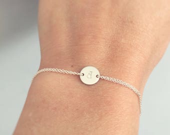 Sterling silver bracelet, Initial bracelet, monogram bracelet, dainty bracelet - friendship bracelet, wedding accessory, everyday jewelry