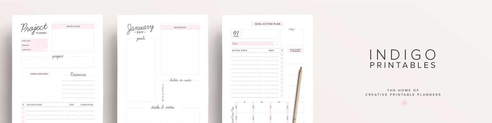 The Home of Creative Printable Planners by IndigoPrintables
